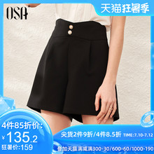 夏天薄款宽松黑色阔腿裤女五分短裤2020年夏季高腰直筒垂感休闲裤