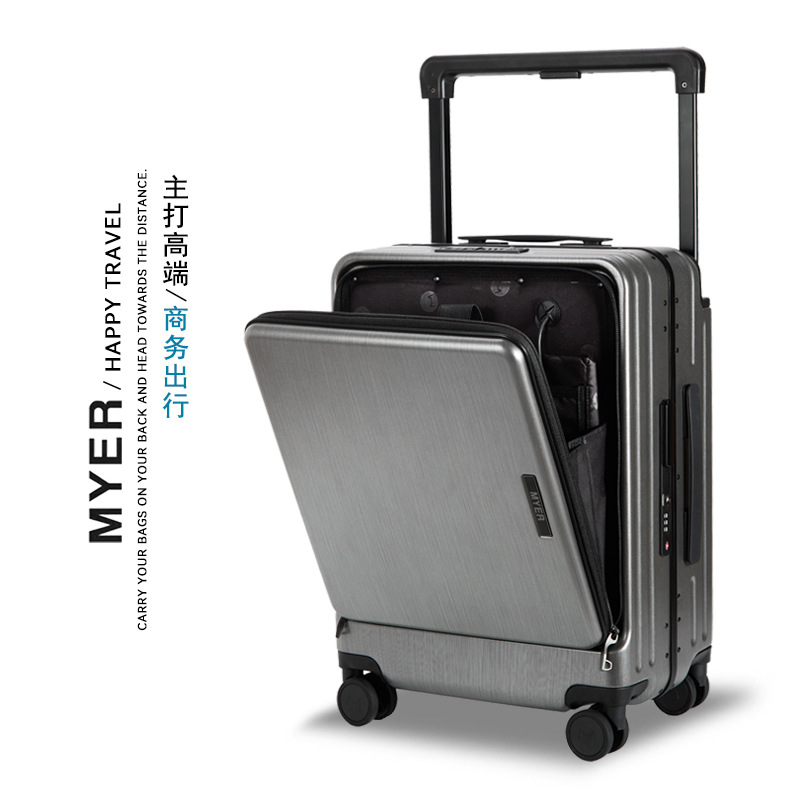 myer商務旅行箱20寸行李箱前開口電腦登機箱男24寸側開蓋機長律師