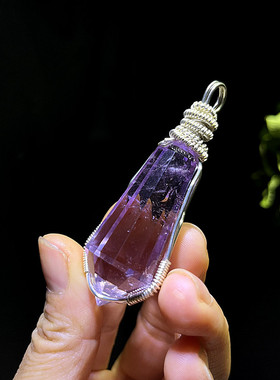 紫水晶双尖柱十二面能量柱