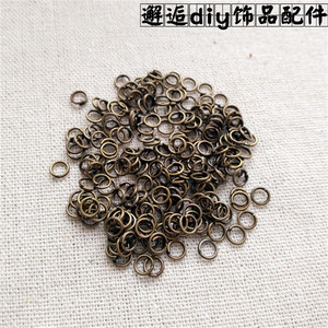 diy饰品配件手工制作材料项链手链辅料单圈开口圈连接器古铜色10g