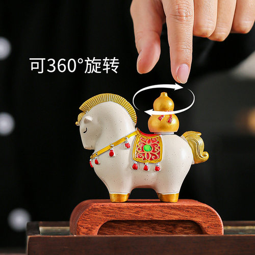 创意礼品马上有钱福禄摆件送领导长辈伴手礼可定制LOGO生肖马摆件