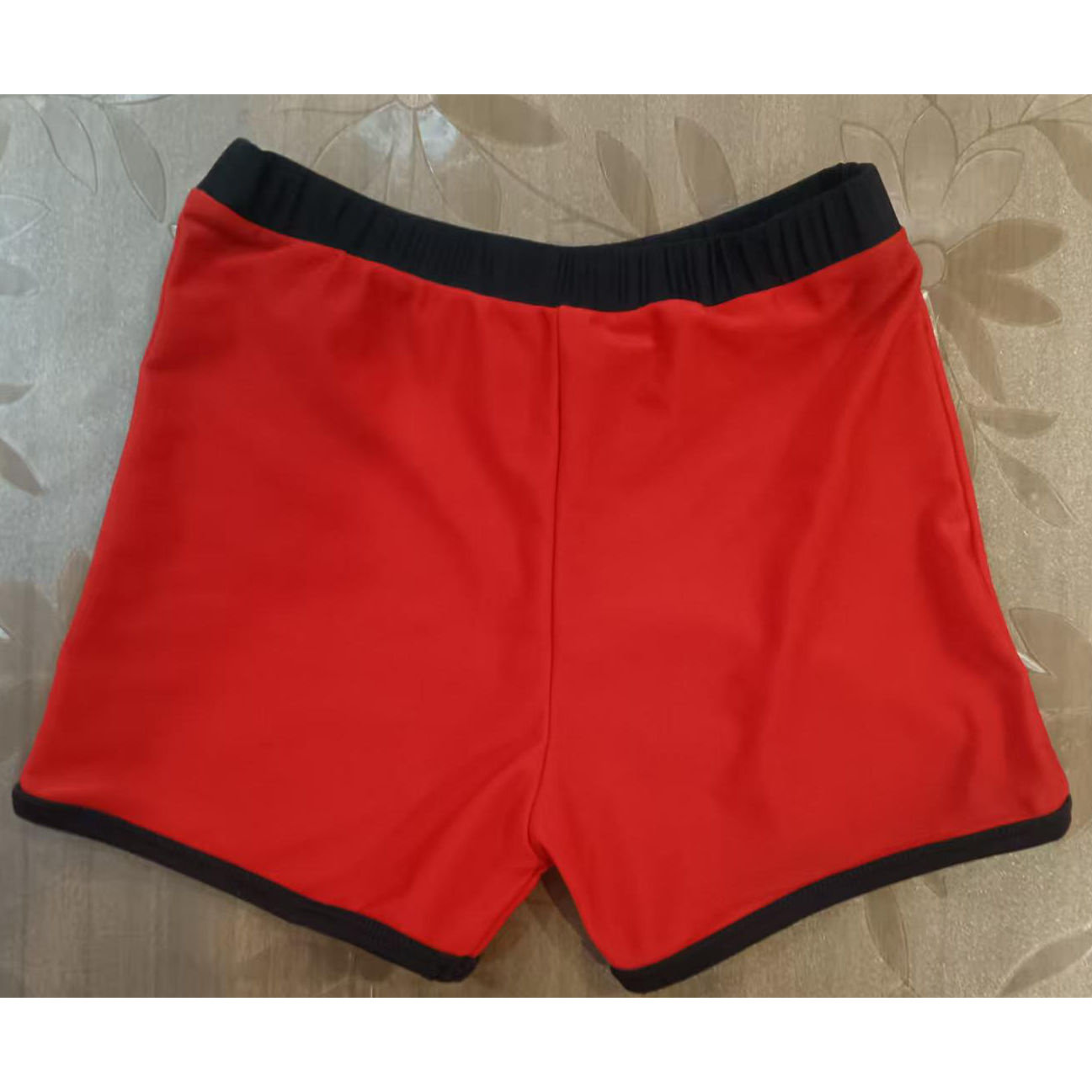 少女童装平角泳裤红色温泉游泳裤单裤比基尼裤2191全新短裤