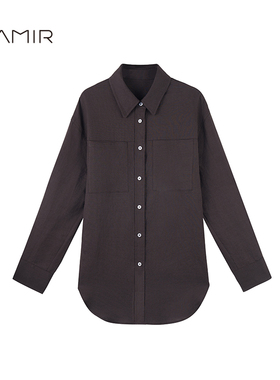 PAMIR春夏新款女苎麻衬衣纯色针织衫 SZ160