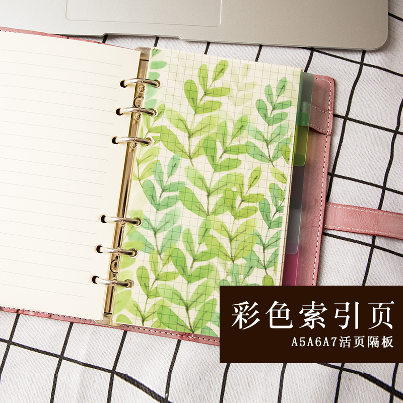 透明彩色索引页隔板手账本