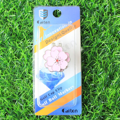 高尔夫马克MARK帽夹粉色花马克