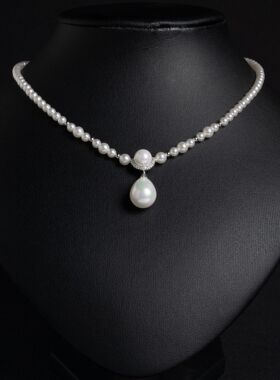 欧美跨境贝壳珍珠项链女婚纱礼服项链小众新品锁骨链轻奢精致配饰