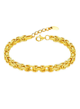 周家专柜同款龙骨方形环环相扣手链真空电镀高级感男女坦克手环