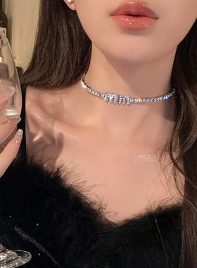 Blingbling超闪气质蝴蝶结颈链高级感仙女小众百搭精致锁骨链颈链