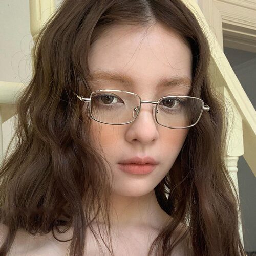 韩版金属斯文长方框Y2K眼镜配度数凹造型时髦小众斯文男女显脸小
