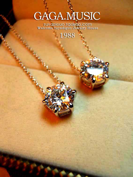 塗鴉帝國 閃閃的水晶2克拉仿真鑽石項鏈 時尚優雅百搭首飾女款在類目 飾品/流行首飾/時尚飾品新, 項鍊中 - 來自Buy2taobao.com提供專業的淘寶代購服務