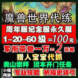 魔兽世界周年纪念服代练TBC无情铁血硬汉60-70级升级荣誉军衔开门