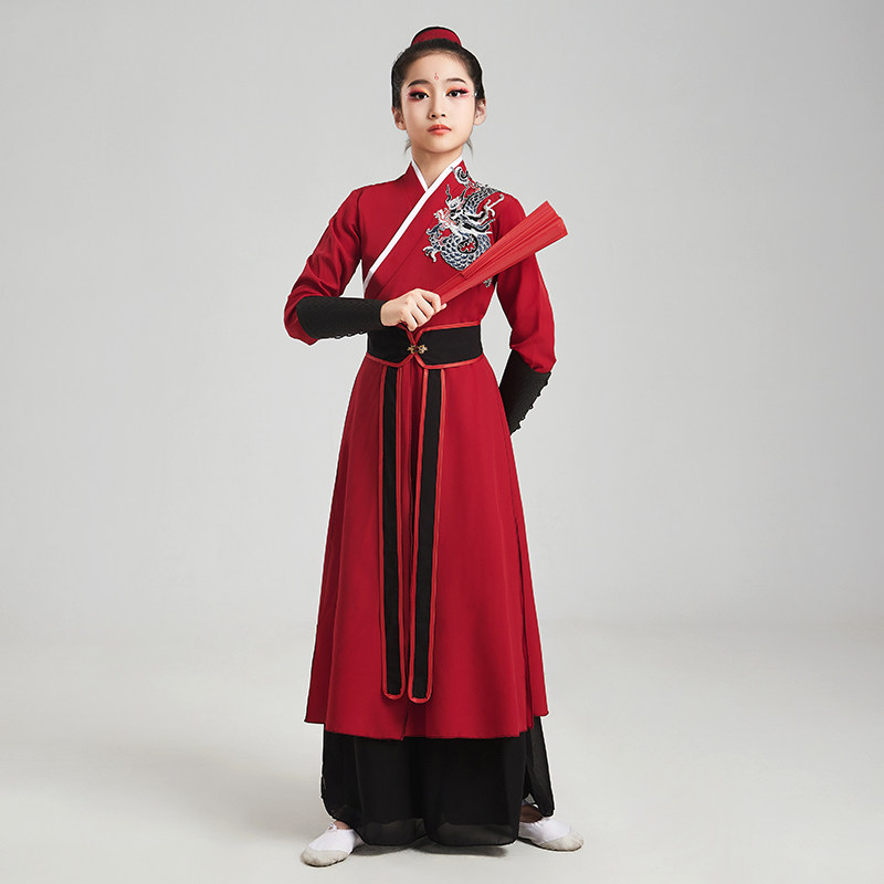 雪龙吟扇子舞蹈演出服女童中国风
