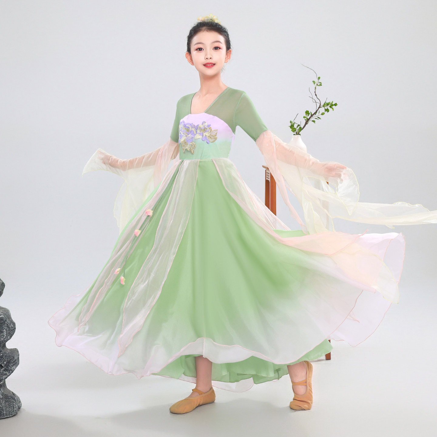 儿童古典舞演出服女童飘逸超仙气图片