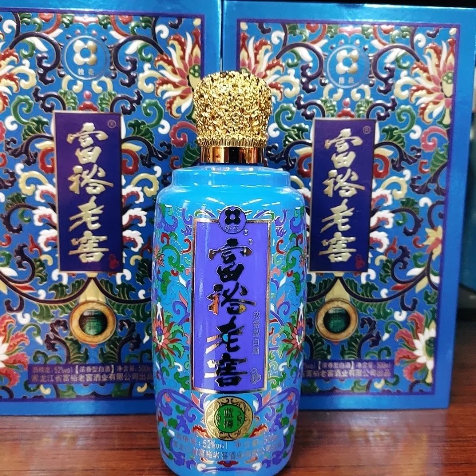 富裕老窖 52度蓝樽浓香型500ml*4瓶一箱价格酒质品质如金