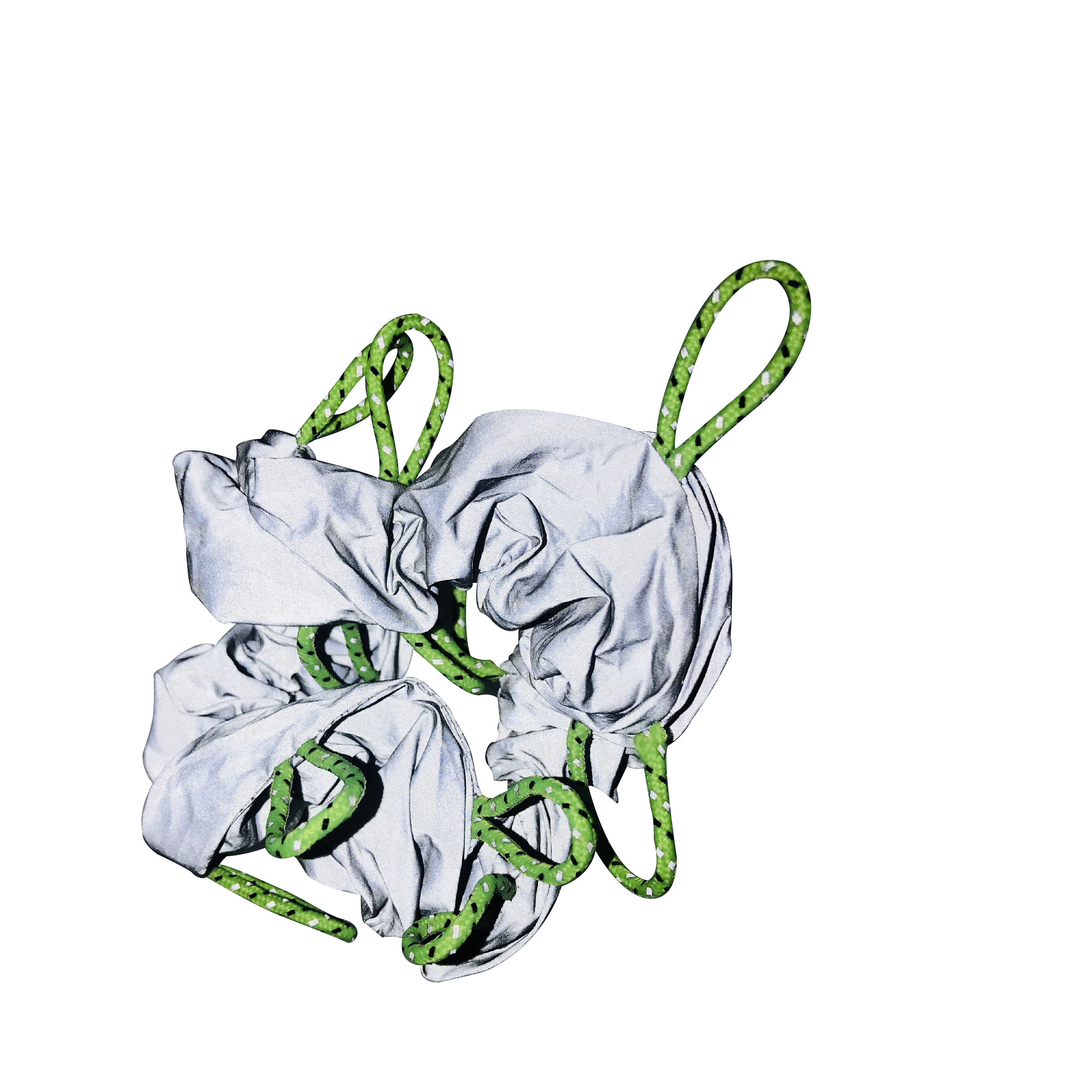 包邮才华有限协会原创设计小众个性y2K未来感荧光反光发圈大肠圈