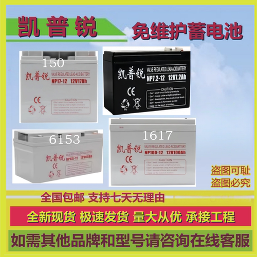 凯普锐蓄电池NP7.2-12 NP17-12 NP24-12 NP38-12 NP65-12NP100-12