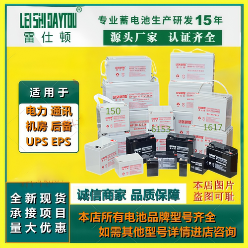 雷仕顿电池全新原装NP12V7AH12AH17AH20AH24AH38AH65AH100AH150AH