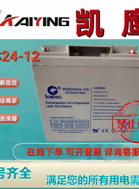 KAIYING凯鹰蓄电池6FM24 KS24-12 12v24Ah免维护电梯消防监控UPS