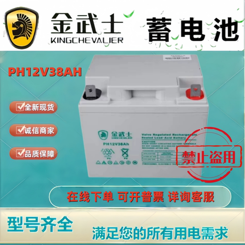 金武士蓄电池PH12V38AH 铅酸免维护机房应急UPS EPS机房后备电池