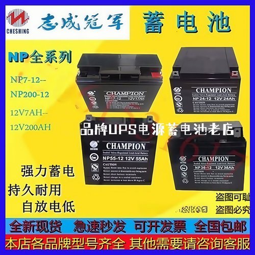志成冠军蓄电池NP7-12 NP100-12 NP17-12 NP24-12NP65-12CHAMPION