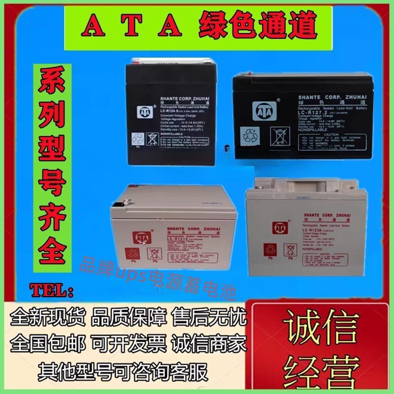 ATA绿色通道蓄电池LC-R1217 R127 R1224 R1238 R1265 R12100 12V