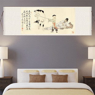 范曾字画李白御马画龙点睛横幅仿古卷轴字画风水装饰人物挂画名家