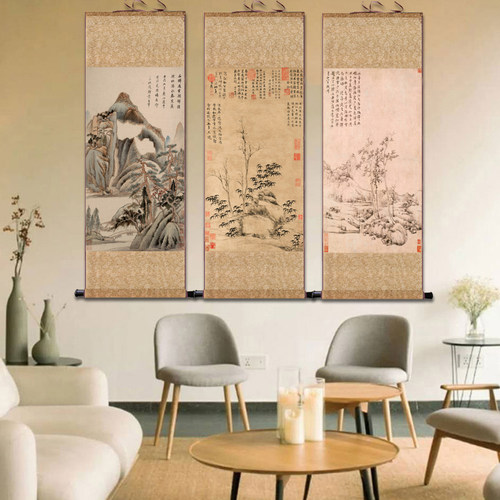 山水图仿古字画名家装饰壁画