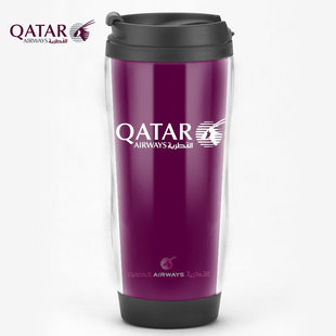 卡塔尔航空Qatar Airways周边纪念品欧美航司礼品水杯子