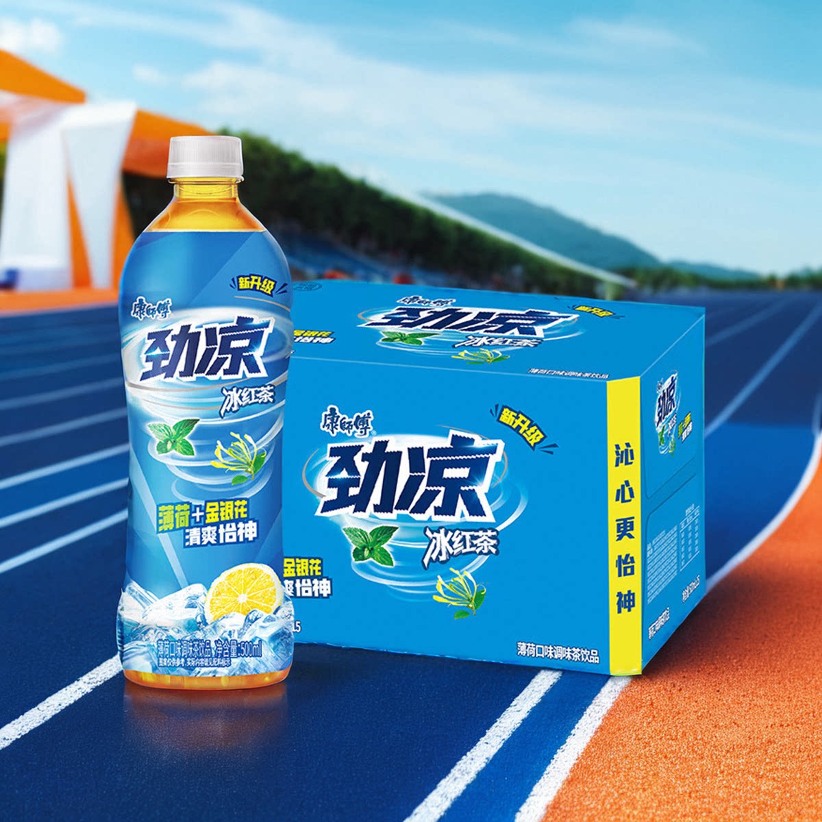(广东包邮)康师傅劲凉冰红茶500ml*15瓶 薄荷口味饮品