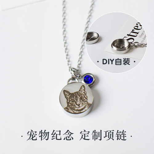 项链宠物纪念定制毛发骨灰吊坠