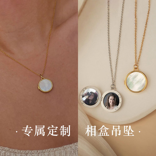 照片相盒吊坠定制复古小众项链