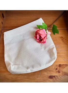 68包邮｜小众少量！外贸出口银线编织ab面拼色高级质感钻石化妆包