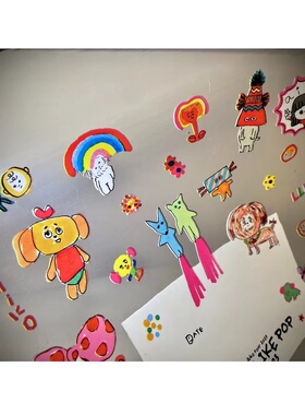 68包邮｜出口日本可爱蜡笔手绘卡通多尺寸双封条透明封口袋自封袋