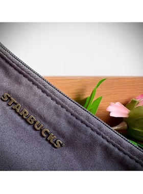 68包邮｜星爸爸咖啡周边复古铜洋气炭灰色L型开口拉链收纳包袋