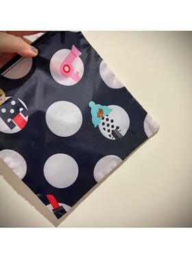 68包邮｜欧美外单专柜礼品个性小众时尚插画黑白波点单层收纳袋