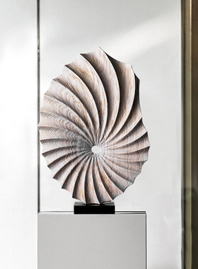 酒店样板间抽象木雕竖高玄关装饰摆件客厅电视柜艺术雕塑家居饰品