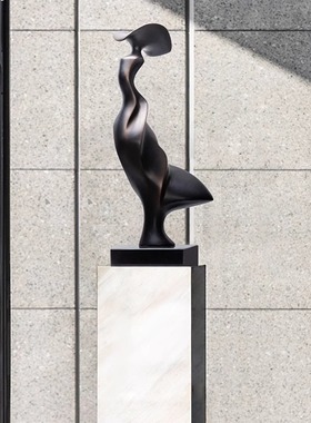 酒店样板间玄关创意抽象雕塑摆件设计师软装木雕艺术品售楼处装饰