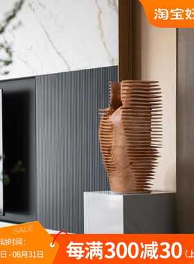 酒店样板间抽象雕塑艺术摆件别墅会所售楼处玄关软装木雕装饰摆设