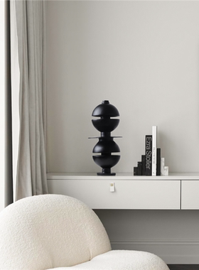 酒店样板间玄关装饰摆件木质工艺品创意木雕客厅电视柜软装艺术品