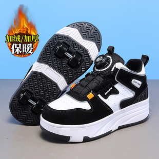 男童暴走鞋2025冬季新款加绒保暖二棉暴走轮滑鞋子儿童运动飞行鞋