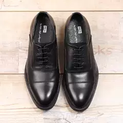 TMENS/Tianmianshi Men's Business Dress Leather Shoes, Genuine Leather Three Joint Commuter White Collar, Favorite Versatile Handmade Shoes
