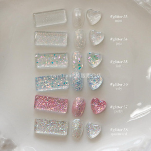 [Yogurt Nail] 公主养成 韩国ins清新人鱼爆闪粉碎钻亮片指甲油胶
