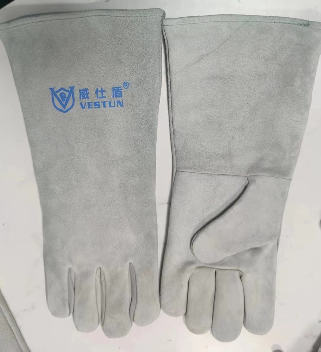 38公分长正品威仕盾焊工手套 双层牛皮手套