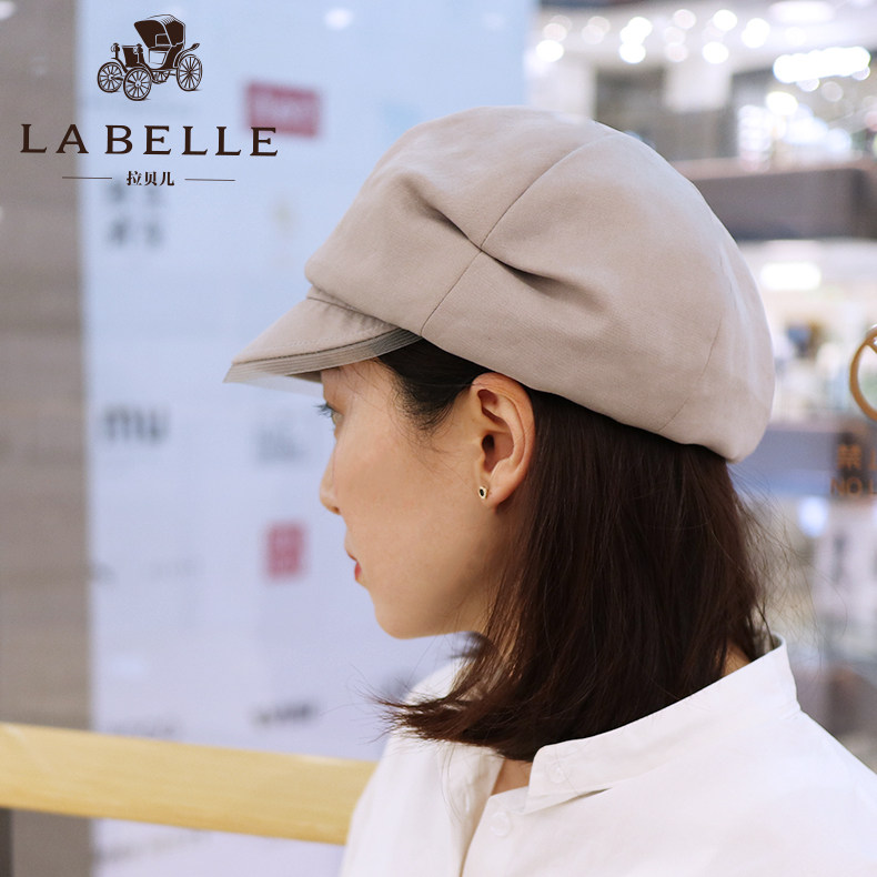 labelle拉贝儿专柜帽子女报童帽英伦风褶皱设计遮阳帽休闲百搭