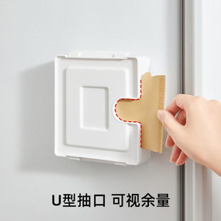 日式咖啡滤纸收纳盒冰箱贴磁铁滤纸架咖啡店扇型过滤纸防尘盒