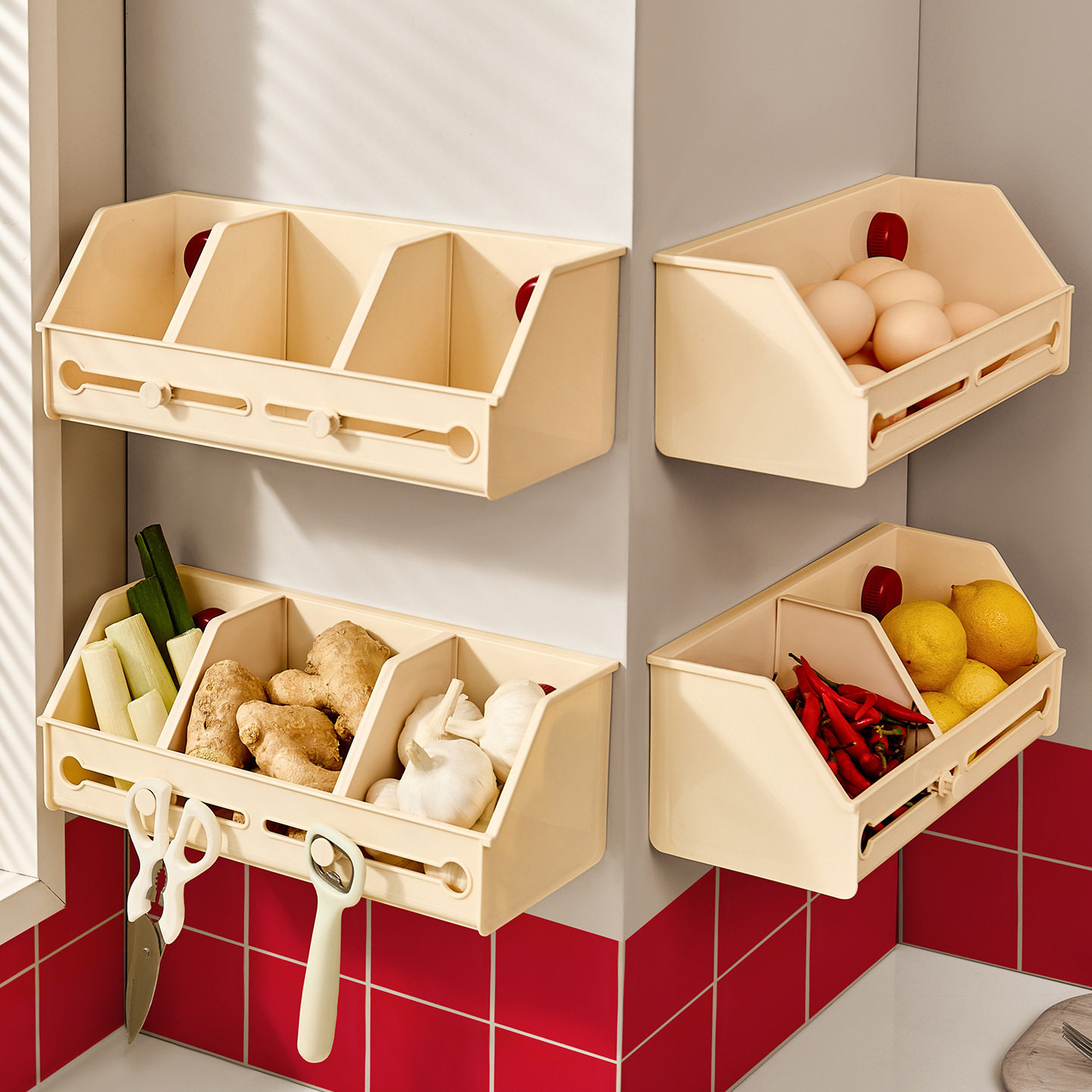 家用厨房葱姜蒜吸盘收纳盒壁挂大开口调味盒调料瓶油壶调料置物架,厨房/烹饪用具,调料置物架,淘宝优惠券,粉丝福利购,淘宝优惠卷