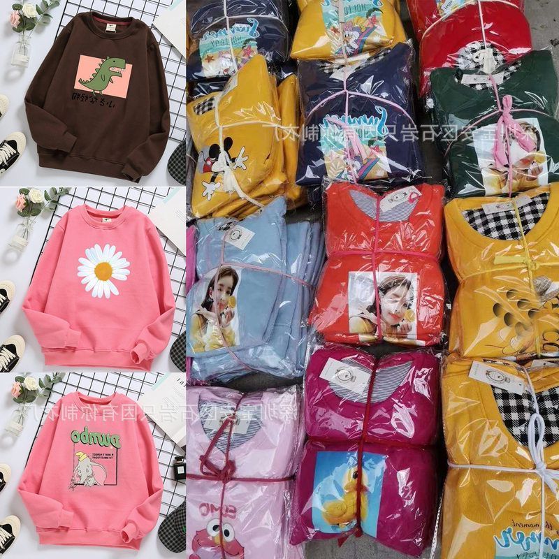 女装卫衣服装跑江湖女士加绒地摊货五元女式秋冬外贸批发网韩版