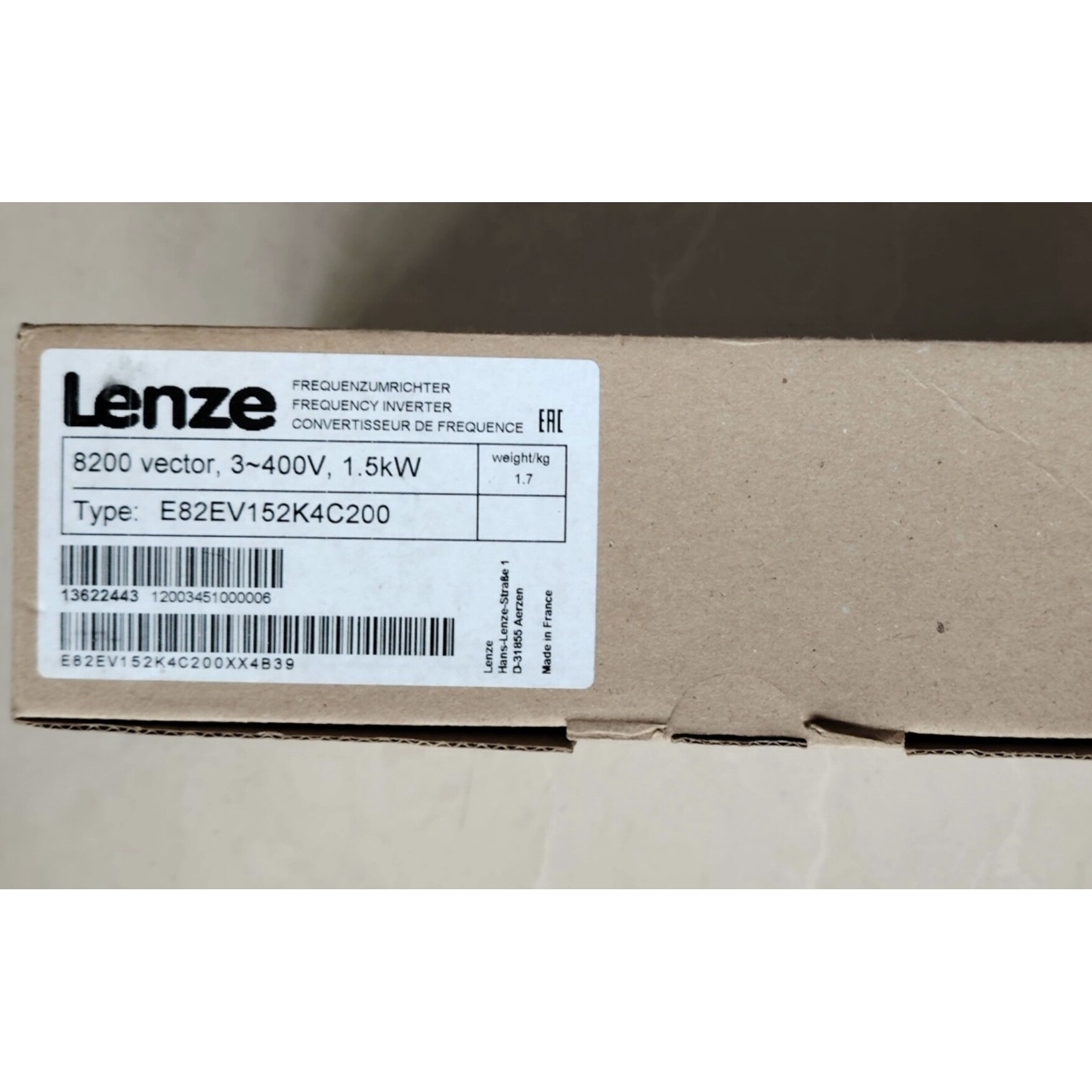 Lenze/伦茨8200系列变频器： E82EV152K4C200
