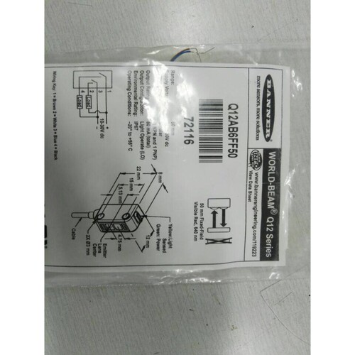 全新原装正品BANNER 传感器 Q12AB6FF50