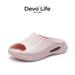 Devo 情侣休闲轻便舒适可爱外穿一字凉拖女鞋 23001 Life软木拖鞋